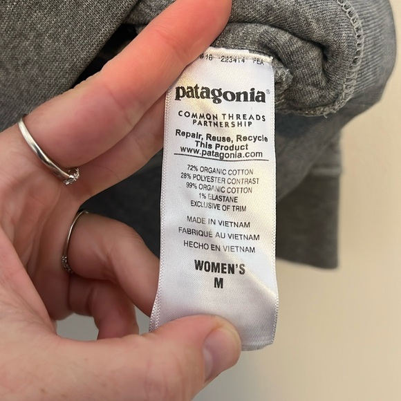 Patagonia organic cotton quilt snap t-pullover drifter grey/coral sz M - Picture 4 of 6